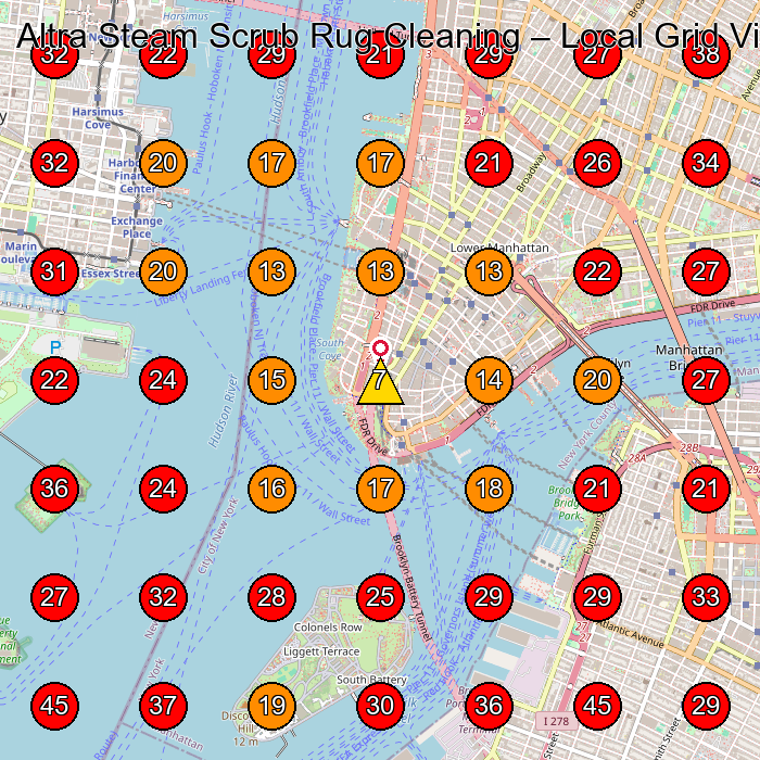 Altra Steam Scrub Rug Cleaning GeoGrid visibility map for Carpet Cleaning Service in New York